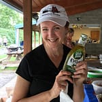 Sporting her Ithaca Hat