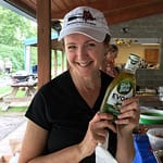 Sporting her Ithaca Hat