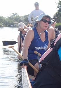 Bonnie pulls the boat